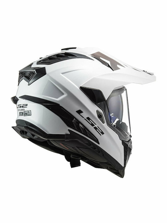 LS2 MX701 Explorer Motocross Helmet with Sun Visor ECE 22.05 White MX701HPFCEW