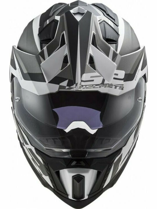 LS2 MX701 HPFC Explorer Alter Motocross Helmet with Sun Visor ECE 22.05 1460gr Matt Black/White MX701HPFCEAMBW