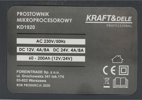Kraft & Dele Φορτιστής Μπαταρίας Αυτοκινήτου