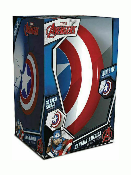 3DLightFX Led Plastic Kids Wall Light Captain America