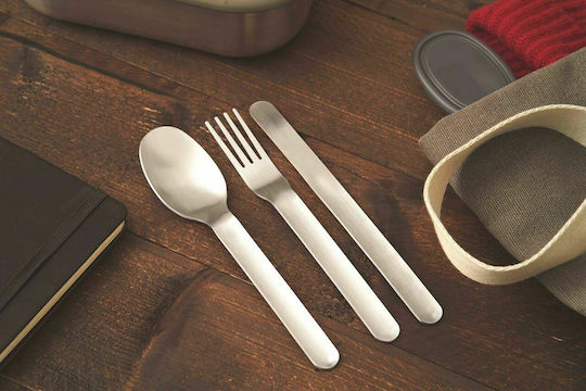 Black+Blum Black & Blum Cutlery for Camping Stainless Steel Fork-Knife-Spoon in Case