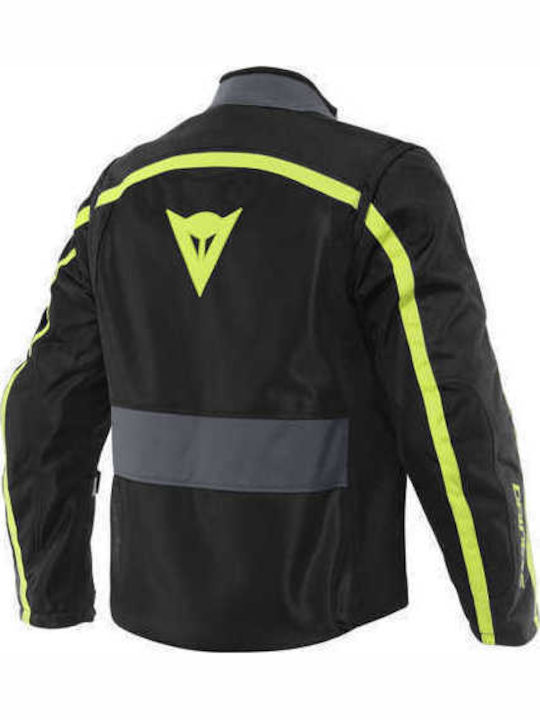 Dainese Outlaw Tex Men's Motorcycle Jacket 4 Seasons Black/Black/Ebony/Fluo-Yellow