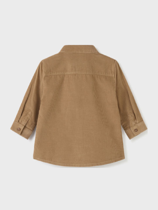 Kids One Color Shirt Long Sleeve Brown