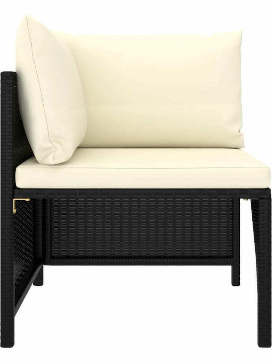 vidaXL Garten- und Outdoor-Möbelsets 4 Stück Schwarz mit Kissen