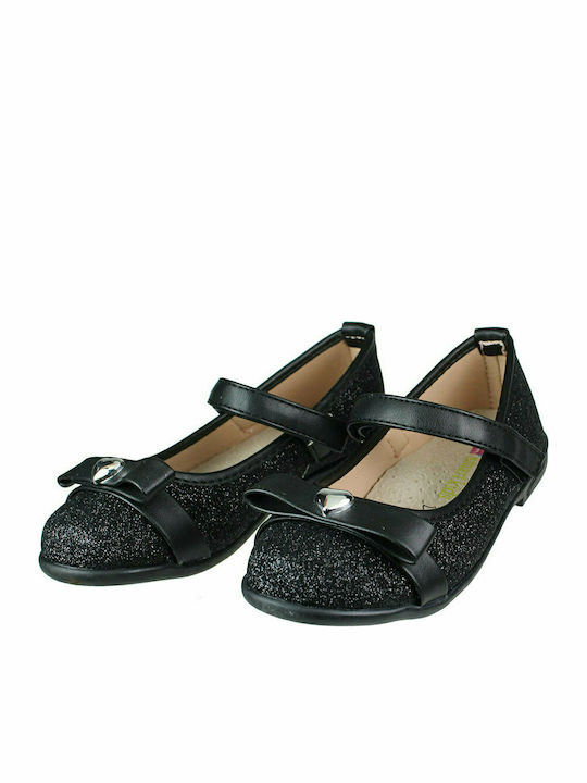 SmartKids Kids Ballerinas with Hoop & Loop Closure Black