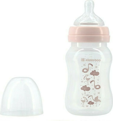 Kikka Boo Plastic Bottle Anti-Colic with Silicone Nipple for 3+ months Pink Flamingo 240ml 1pcs