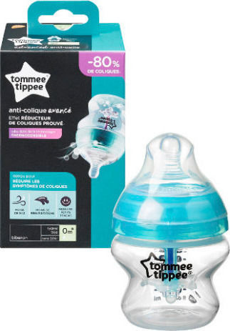 Tommee Tippee Plastic Baby Bottle Advanced Anti-colic with Silicone Teat for 0+ Months Turquoise 150ml