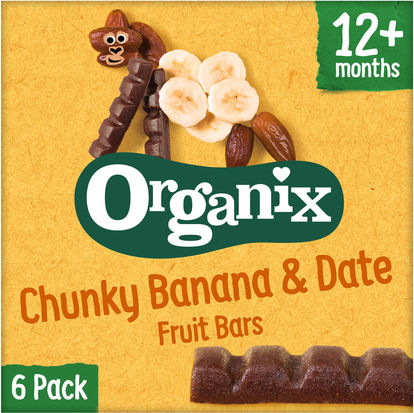 Organix Bar Fruit Bars with Flavor Date-Banana Sugar Free 102gr for 12+ months