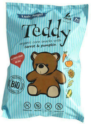 Mclloyd's Shrimps Little Angels Teddy Σνακ από Βιολογικό Καλαμπόκι with Flavor Carrot-Pumpkin Sugar Free 30gr for 7+ months 1pcs