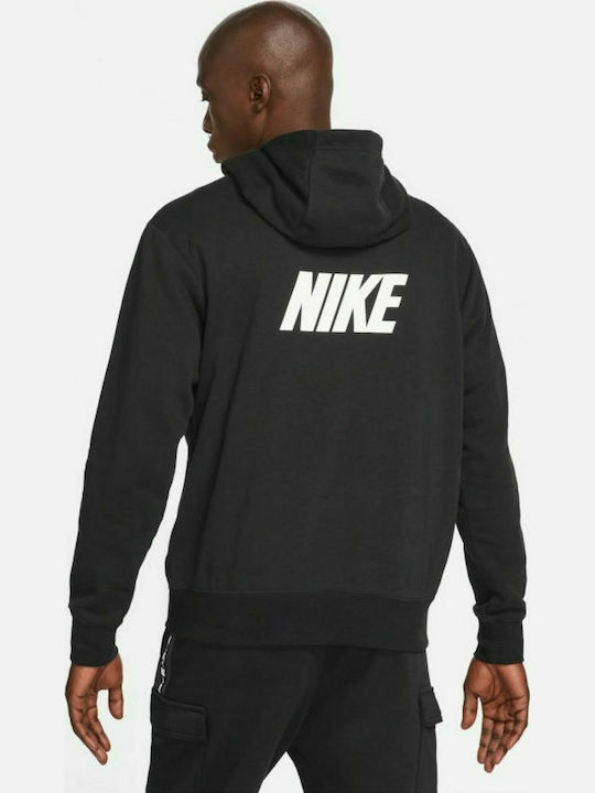 Nike Sportswear Ανδρικό Φούτερ με Κουκούλα και Τσέπες Fleece Μαύρο