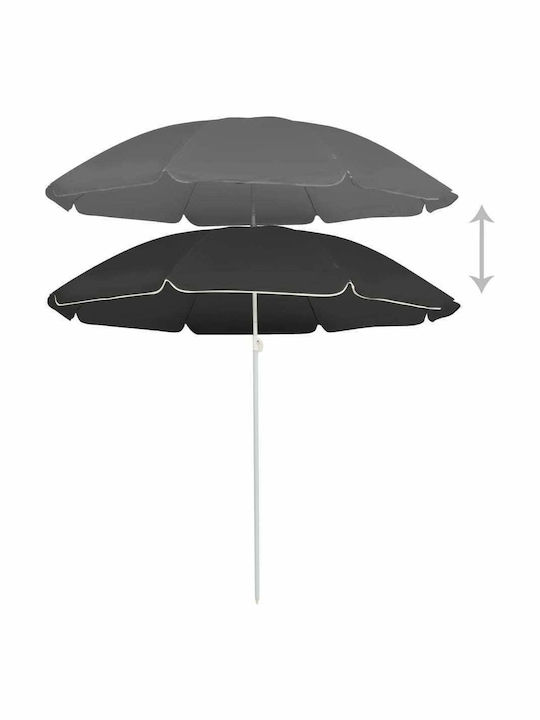 Round Garden Parasol with Metal Frame Anthracite Colour 1.8x2m