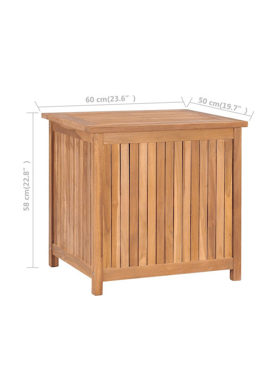 vidaXL Wooden Outdoor Storage Box Teak 60x50x58cm