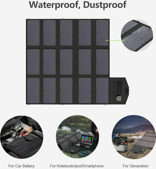 Allpowers SP012 Сгъваем Слънчев Зарядно Устройство Преносими устройства / Акумулаторни батерии 100W 5V с USB връзка (AP-SP012BLA)