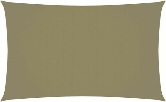 vidaXL Rectangular Umbrela Sail Bej Cu cerc & cu strat PU 3x6m
