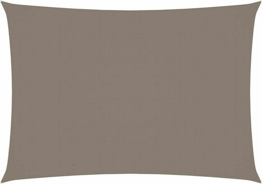 vidaXL Rectangular Shade Sail Brown With Hoop & with PU Coating 2x4m Rectangle made of Oxford fabric