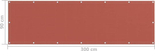 vidaXL Rectangular Shade Divider Brown in Roll With Hoop 0.9x3m 160gr/m² made of HDPE