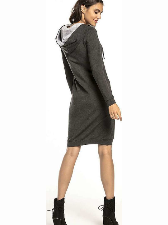 Tessita Midi Dress with Hood Gray