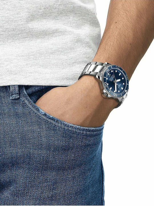 Tissot Seastar 1000 Powermatic 80 Men's Watch 43mm Automatic with Silver Metal Bracelet