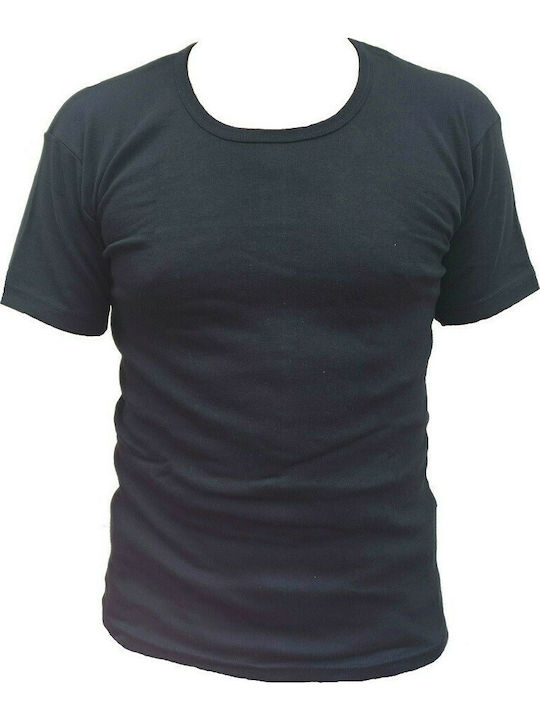 Men's Undershirt Short-sleeved in Black Color