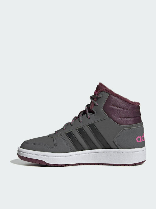 Hoops Hoops 2 Kids Sports Shoes Basketball with Laces Grey Five / Core Black / Screaming Pink