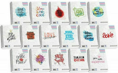 Skag Spiral Notebook Ruled A4 90 Sheets 3 Subjects Super University 1pcs (Μiscellaneous Designs/Colors)