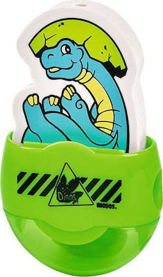 Moses Dino Plastic Pencil Sharpener with Eraser (Μiscellaneous Colours)