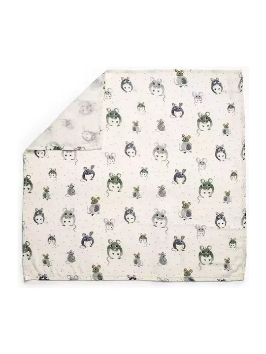 Elodie Details Muslin Swaddle Blanket Forest Mouse Green 80x80cm