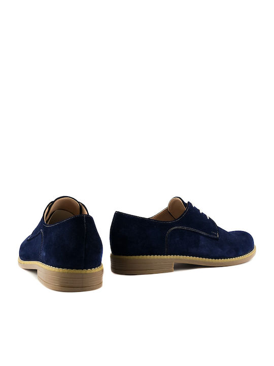 6051 Suede Γυναικεία Oxfords σε Μπλε Χρώμα