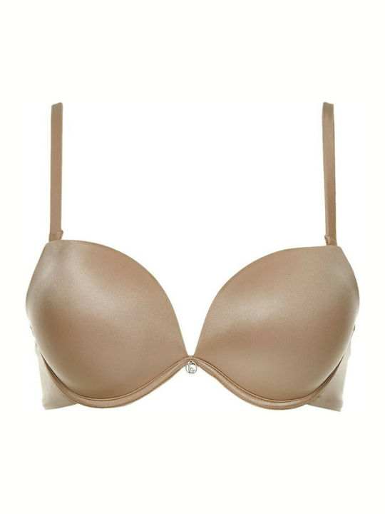 Double Bej Sutien Push Up cu Baloane