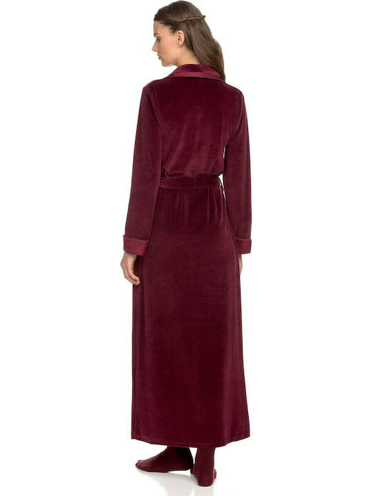 Vamp Winter Women's Cotton Robe Burgundy