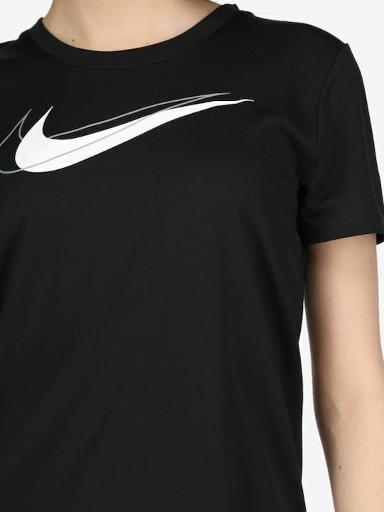 Swoosh Damen T-Shirt Dri-Fit Schwarz