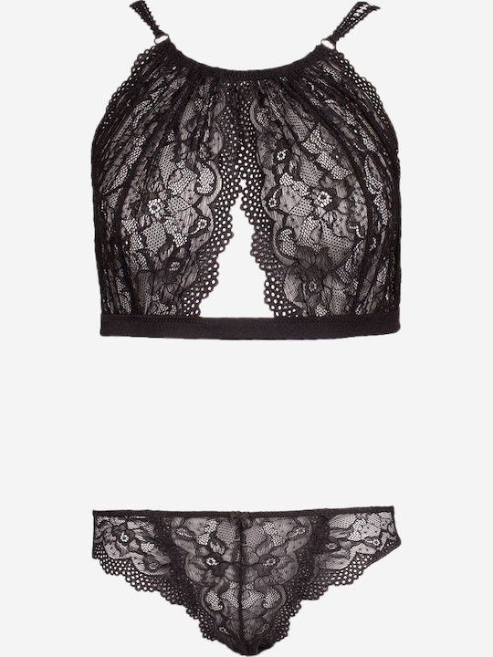 Norddiva Lingerie Dantelat Set de Lenjerie Bralette cu Brazilia Negru Set Bralette cu Brazil din dantelă