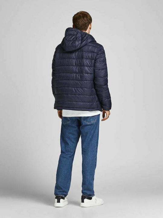 Jack & Jones Geacă pentru bărbați de iarnă Puffer Albastru marin