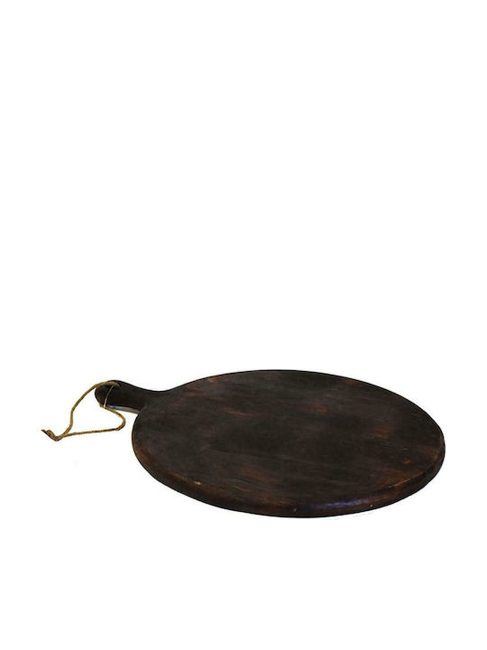 Atmosphera Wooden Round Decorative Tray By hand Coffee 48.5x48.5x2.5cm