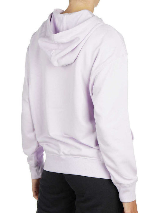 New Balance Essentials Stacked Women's Long Hooded Sweatshirt Pink