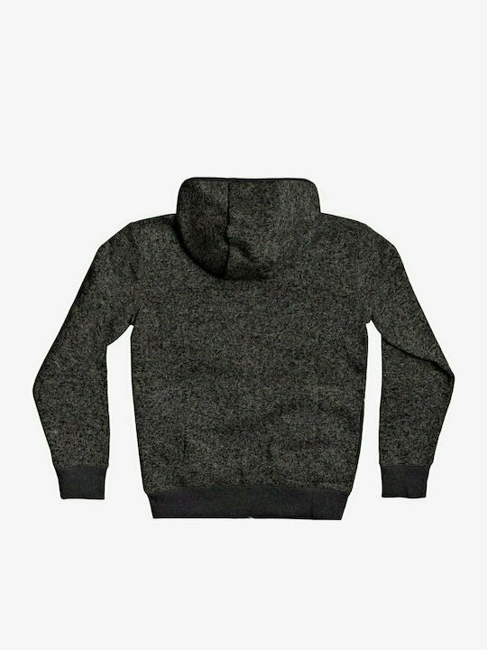 Quiksilver Boys Fleece Hooded Sweatshirt Up Polar Hoodie Boys with Zipper Gray QS