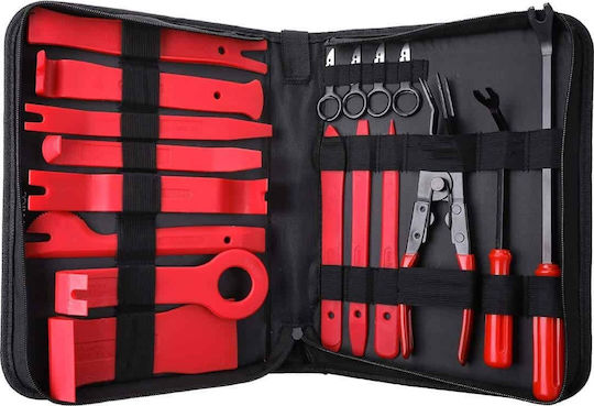 Radio Removal Tools & Plastic Car Upholstery Clips 19 Pieces