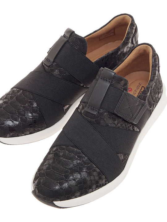 Un Rio Ανατομικά Γυναικεία Slip-On Δερμάτινα Μαύρα