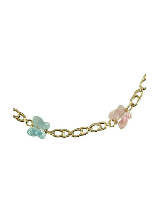 Kiriakos Gofas Kids Bracelet Chain from Gold 9K with Butterfly