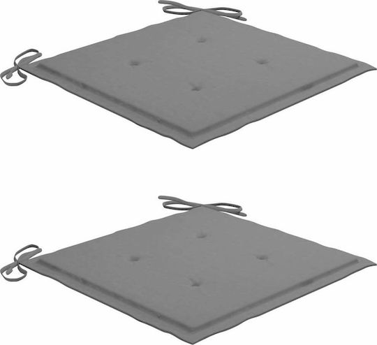 Scaun de exterior Lemn Patină gri / Pernă gri cu pernă 2buc 54x57x91cm