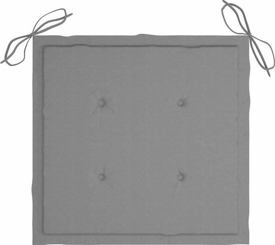 Scaun de exterior Lemn Patină gri / Pernă gri cu pernă 2buc 54x57x91cm