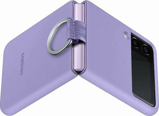 Samsung Silikon Umschlag Rückseite mit Ring für Galaxy Z Flip3 5G Lavender