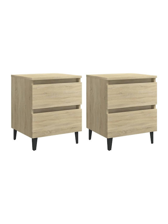 Wooden Bedside Tables 2pcs Sonoma Δρυς 40x35x50cm