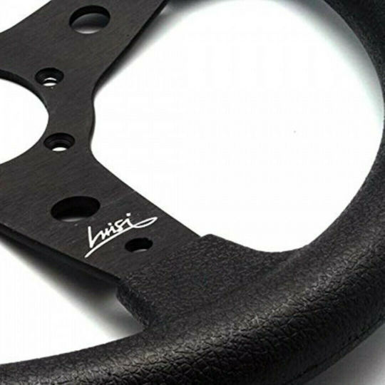 Luisi Τιμόνι Αυτοκινήτου Falcon από Καουτσούκ Τριάκτινο με Διάμετρο 34cm Ασημί/Μαύρο