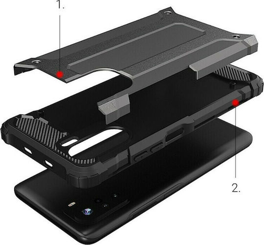 Hurtel Hybrid Armor Back Cover Plastic 2mm Black (Poco F3 / Mi 11i)