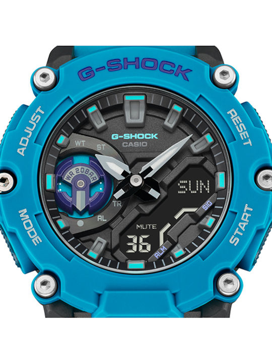Casio G-Shock Analog/Digital Men's Watch 47mm Battery with Turquoise Rubber Strap