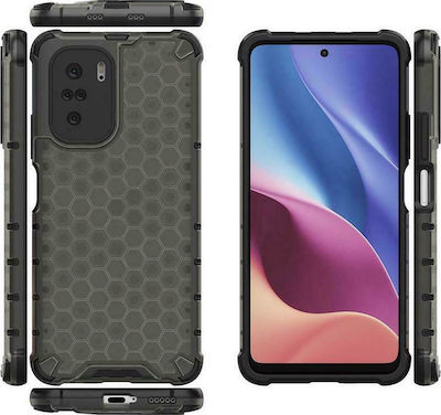 Hurtel Honeycomb Back Cover Πλαστικό Μαύρο (Poco F3 / Mi 11i)