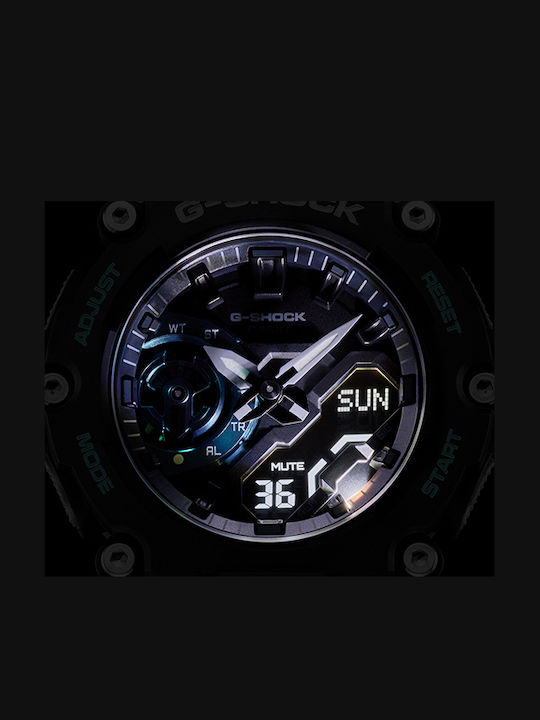 Casio G-Shock Аналогов/Дигитален Мъжки Часовник 47мм На Батерия С Черен Каучуков Лук с