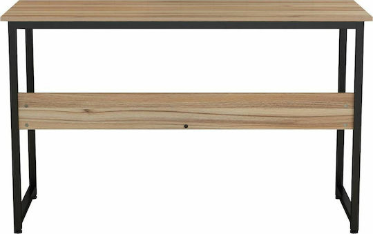 Birou Portis Din Lemn Culoarea Nucii - Negru Cu Picioare Metalice 120x50x75cm