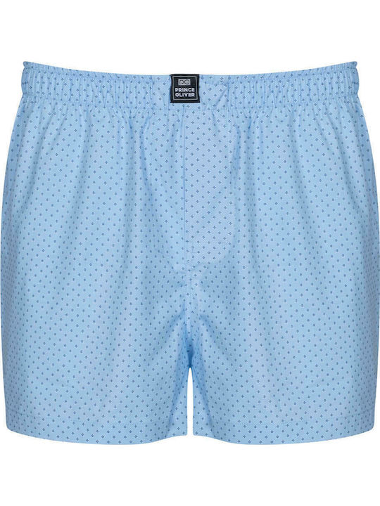 Prince Oliver Herren Boxershorts Blau mit Mustern 3Packung